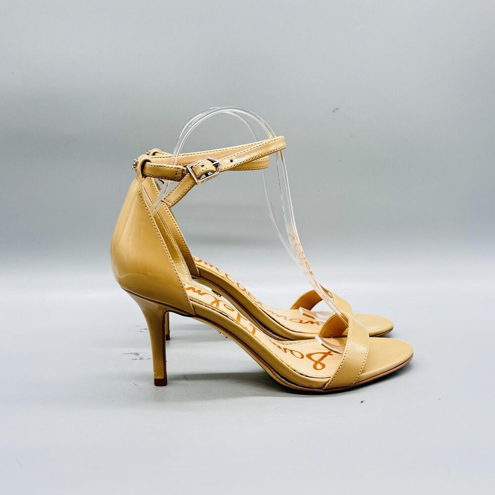 Sam Edelman Sandals Womens 6 Beige Leather Ankle Strap Stiletto Heel Dress Shoes